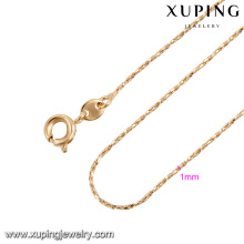 43844 xuping hot sale cheap simple gold chain necklace fashion gold plated jewelry necklace